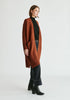 Paisie Long Ribbed Cardigan in Brown Side
